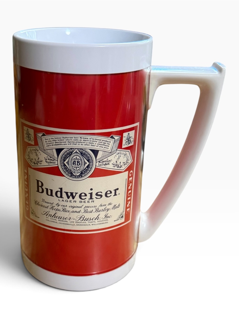 Vintage Budweiser Double-Wall Insulated Plastic Mug  by Thermo-Serv